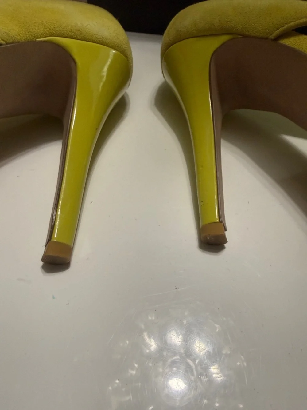 Steve Madden Yellow Suede Heels - Picture 7 of 7